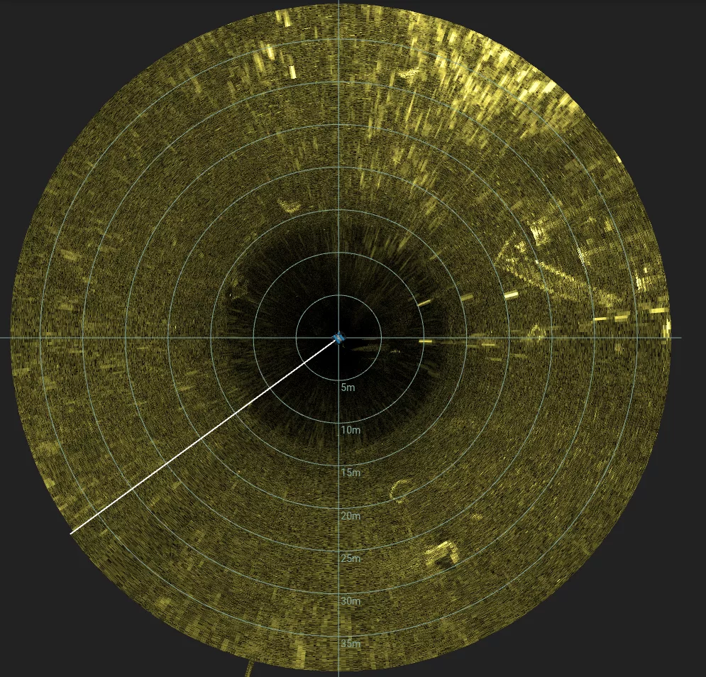 Metal Frame Debris (LU004), Lake Union, Seattle, WA — side-scan sonar image