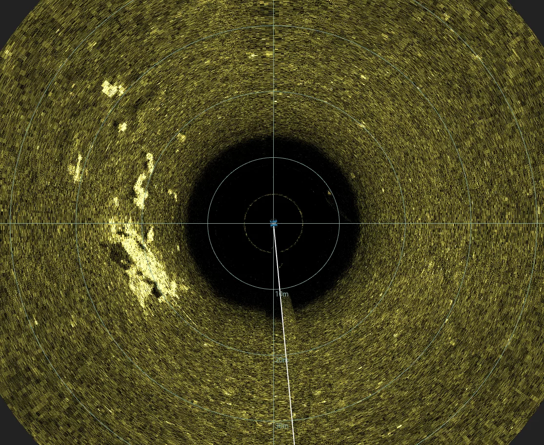 WWII Higgins Boat Wreck (LCVP) (LU006), Lake Union, Seattle, WA — side-scan sonar image 1 of 2