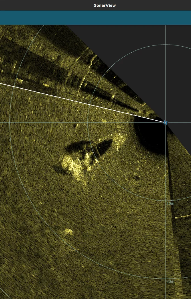 Quinn II: 28' Cabin Cruiser Wreck (LU026), Lake Union, Seattle, WA — side-scan sonar image