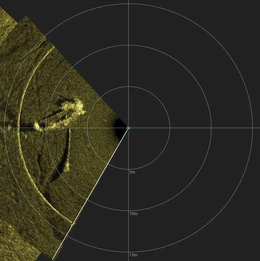 25' Wooden Boat Wreck (LU077), Lake Union, Seattle, WA — side-scan sonar image 2 of 2
