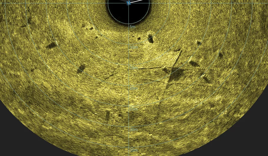 Lakebed Cables (LU097), Lake Union, Seattle, WA — side-scan sonar image