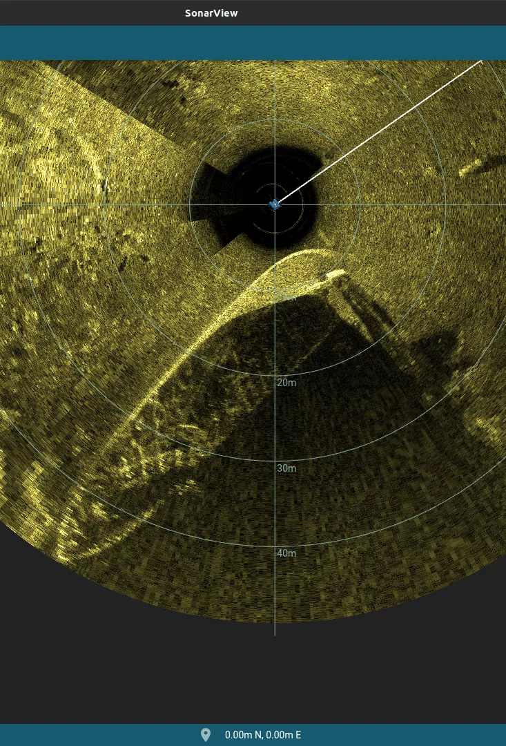 Onondaga: 165' USCG Cutter Wreck (LU099), Ballard Ship Canal, Seattle, WA — side-scan sonar image